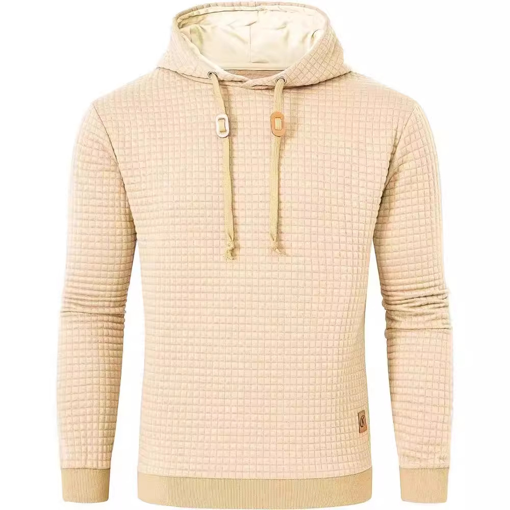 Men's casual pullover hoodie with drawstring adjustable hood, long sleeve streetwear comfort fit