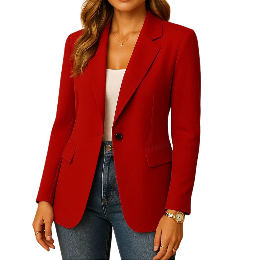 Women's tailored blazer notched lapel single-button closure versatile office-to-casual polished fit