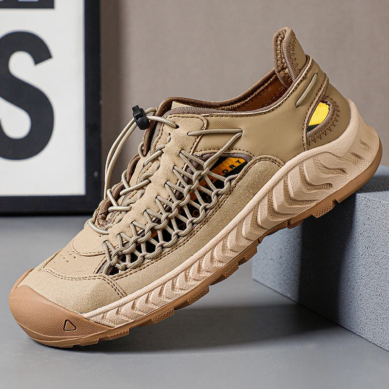 Hightrail all-terrain sandal breathable leather mesh upper with quick-pull lacing for secure outdoor fit