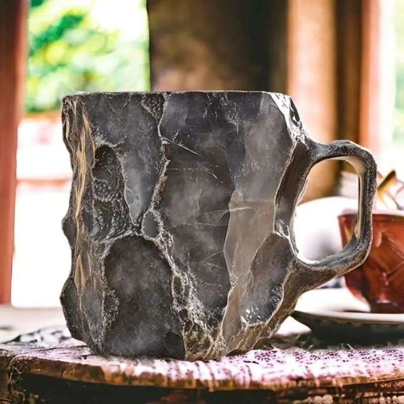 Prismora 300ml resin coffee mug with crystal-inspired textured surface for coffee lovers