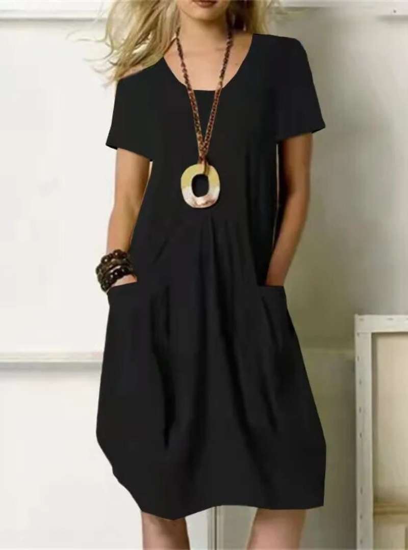 Carine women's casual relaxed fit dress in breathable soft fabric with flattering silhouette