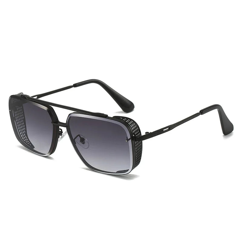 Soleil oversized aviator sunglasses with gradient UV lenses, bold retro square shield frames