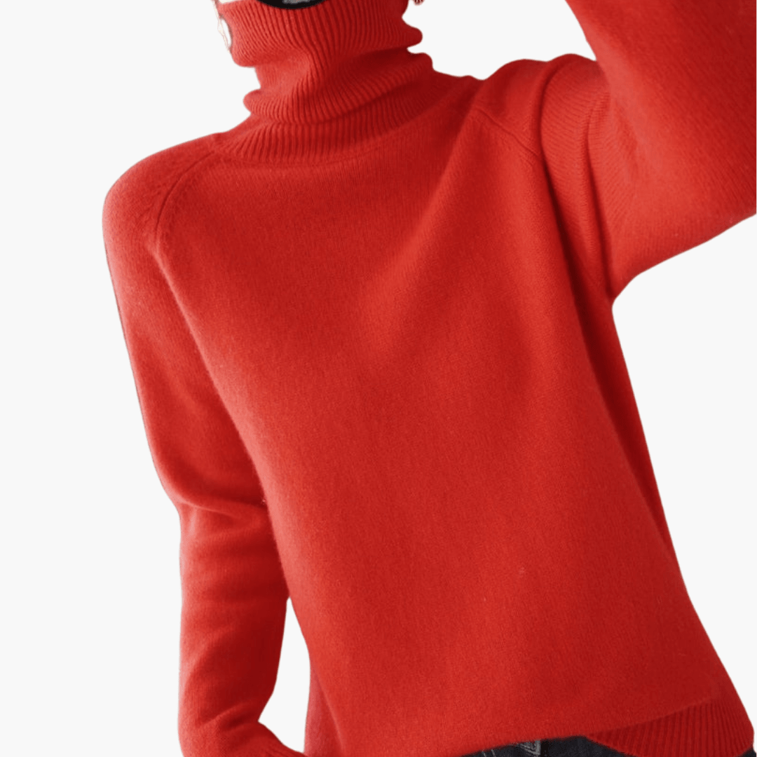 Women's turtleneck knit sweater cozy long sleeve winter essential with high neckline polished silhouette
