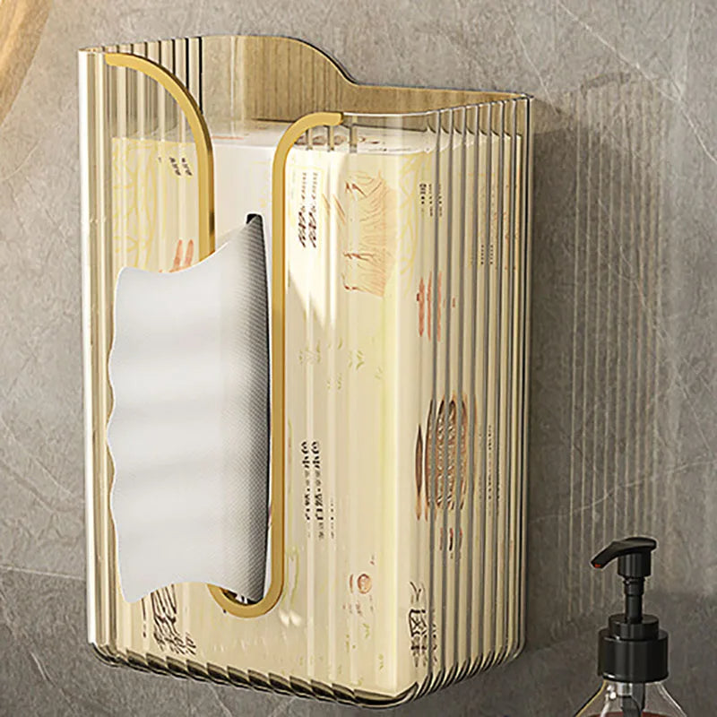 Mountable tissue dispenser modern white minimalist design wall-mount compact flat surface home decor
