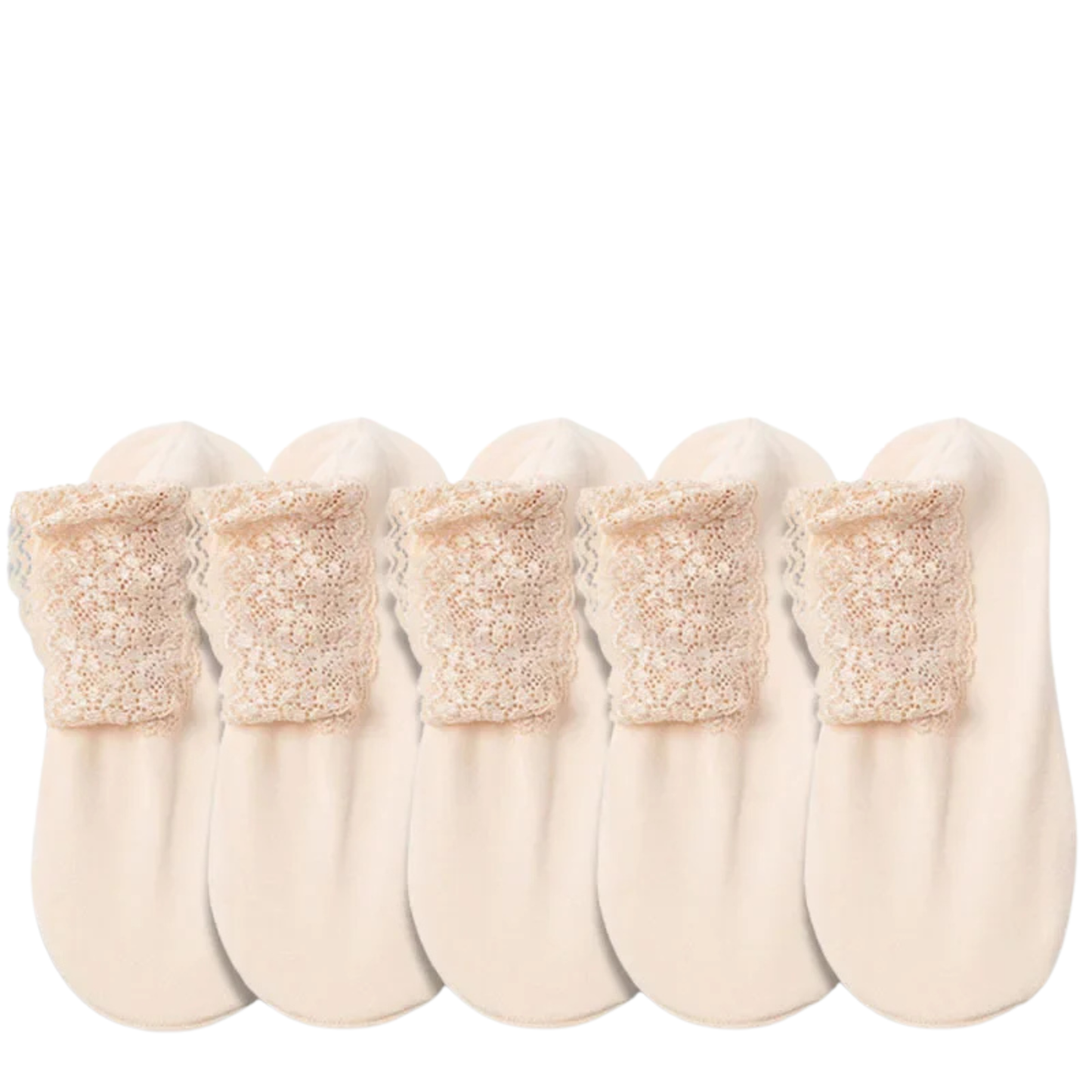 Women's velvet lace-trimmed socks set, featherlight non-slip grip loungewear, 5-pair premium pack