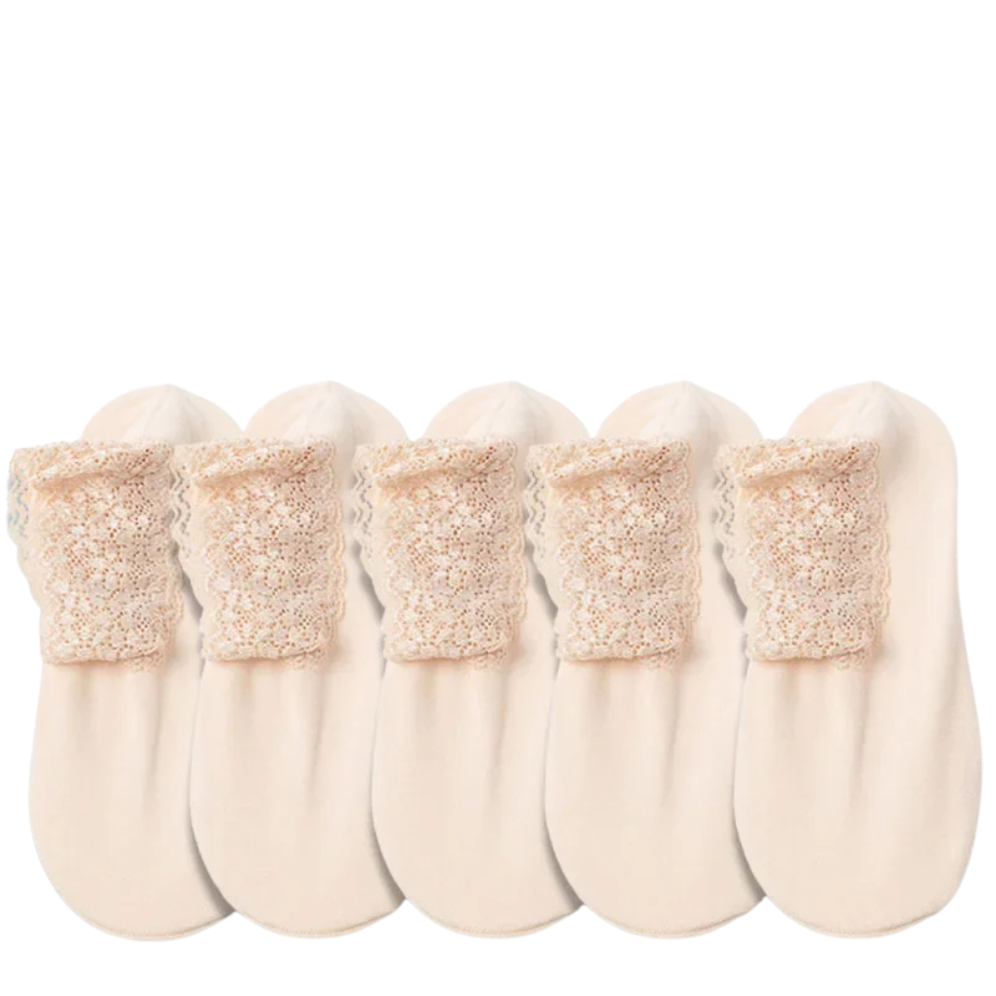 Women's velvet lace-trimmed socks set, featherlight non-slip grip loungewear, 5-pair premium pack