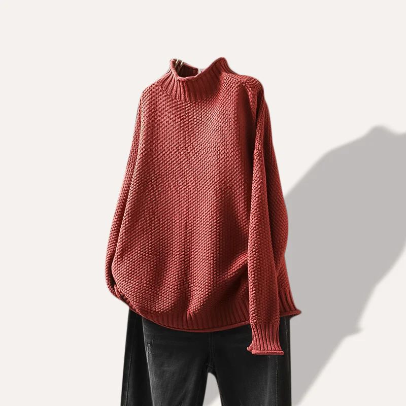 Léa women's soft wool knit pullover sweater, feminine fit, cozy breathable 80% wool blend