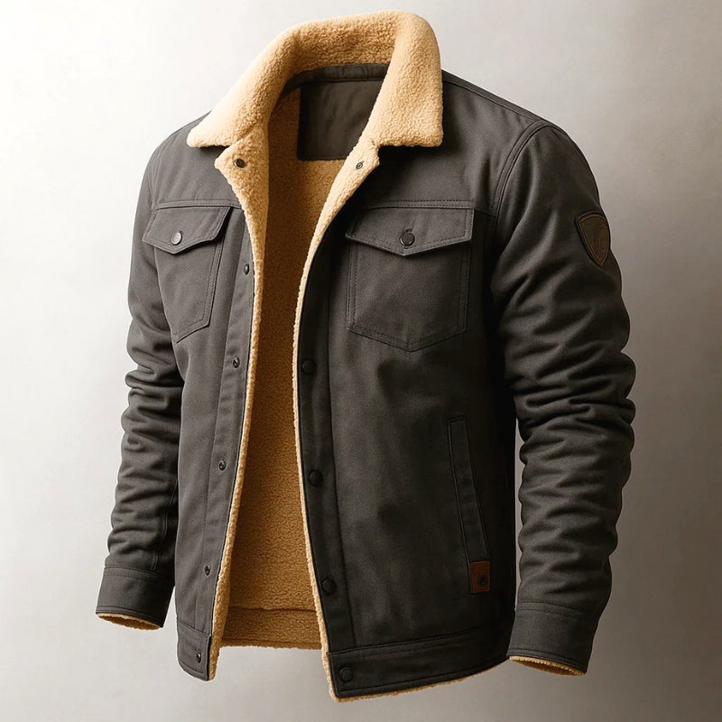 Iron Ridge sherpa lined windproof cotton jacket multi-pocket outdoor style in neutral tones