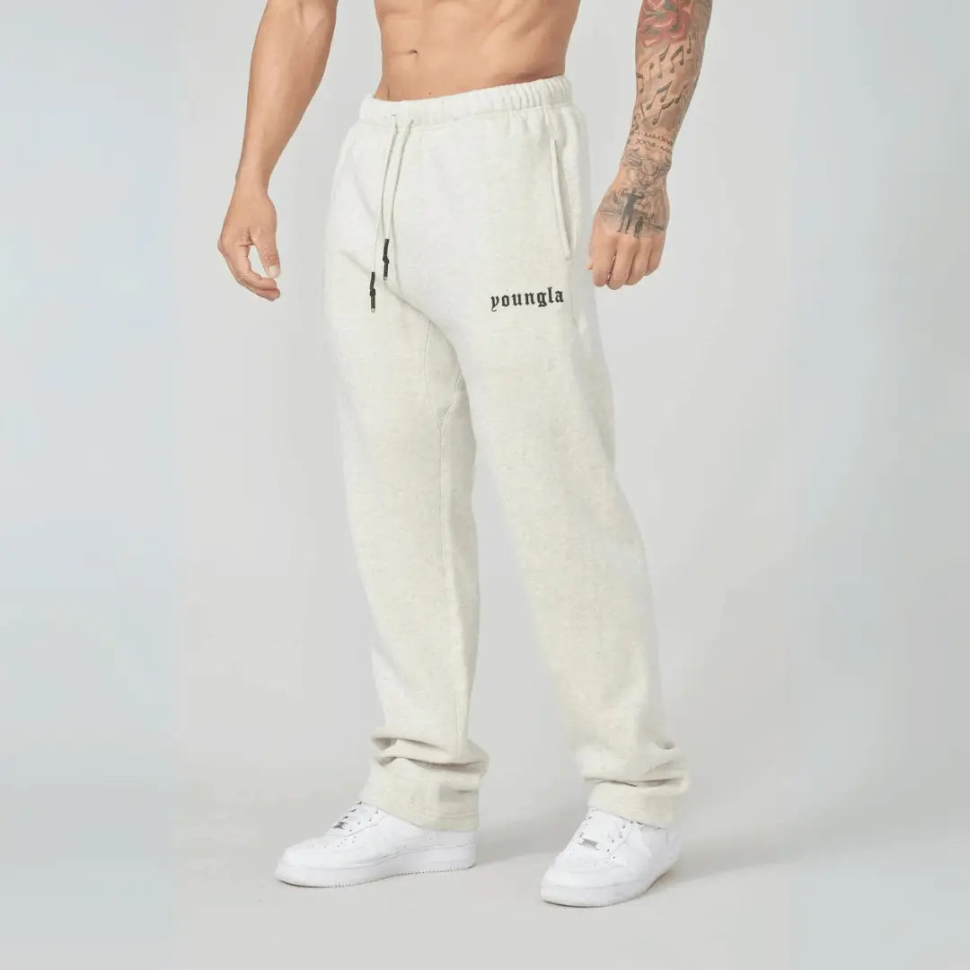 Men's classic fit fleece sweatpants with elastic waistband and adjustable drawstrings for everyday wear