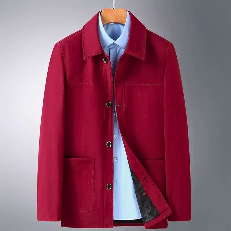 Arlan Ridge all-season coat, versatile neutral-tone professional cut with temperature-regulating design