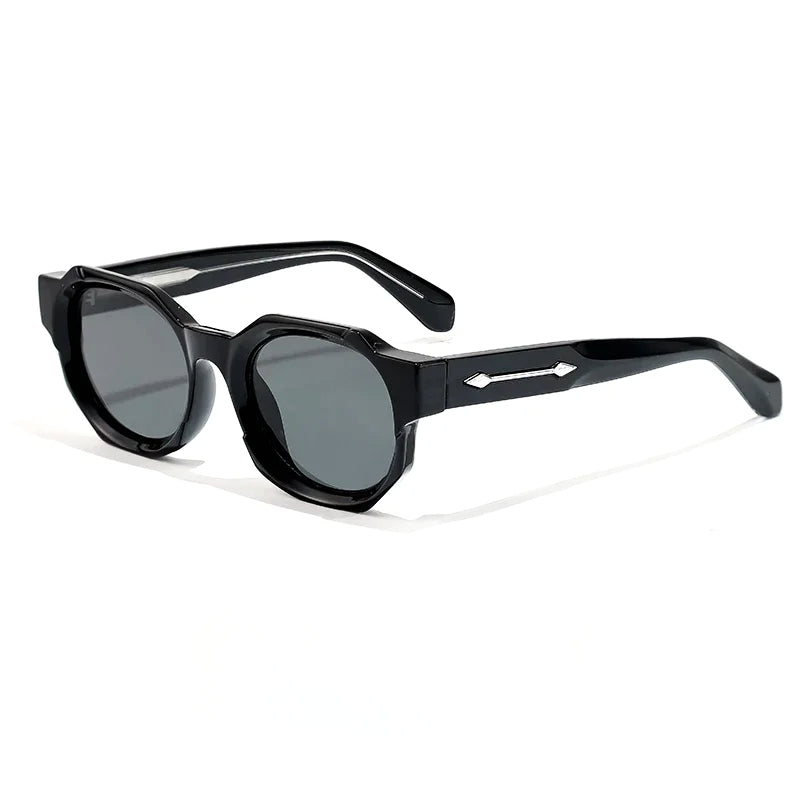 Bold square retro sunglasses sculpted thick acetate frame UV400 protection vintage-inspired style