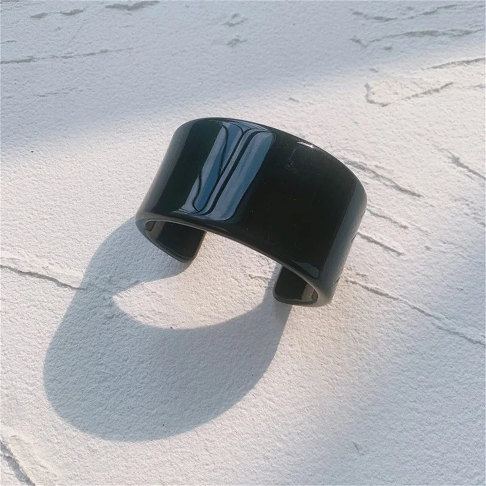 Glossique clear acrylic bangle ultra-smooth high-shine stackable minimalist cuff bracelet