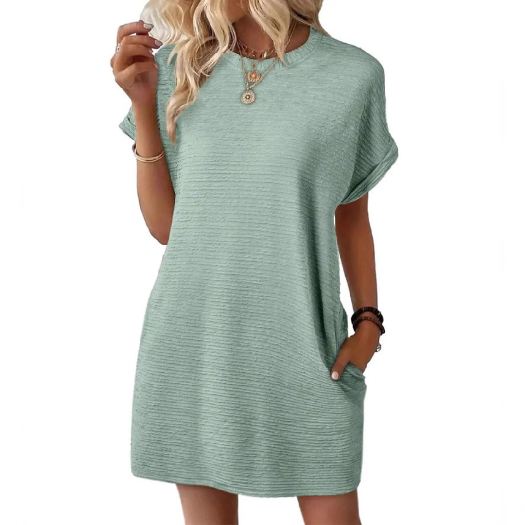 Vivid | Women's Crew Neck Short Sleeve T-Shirt Mini Dress