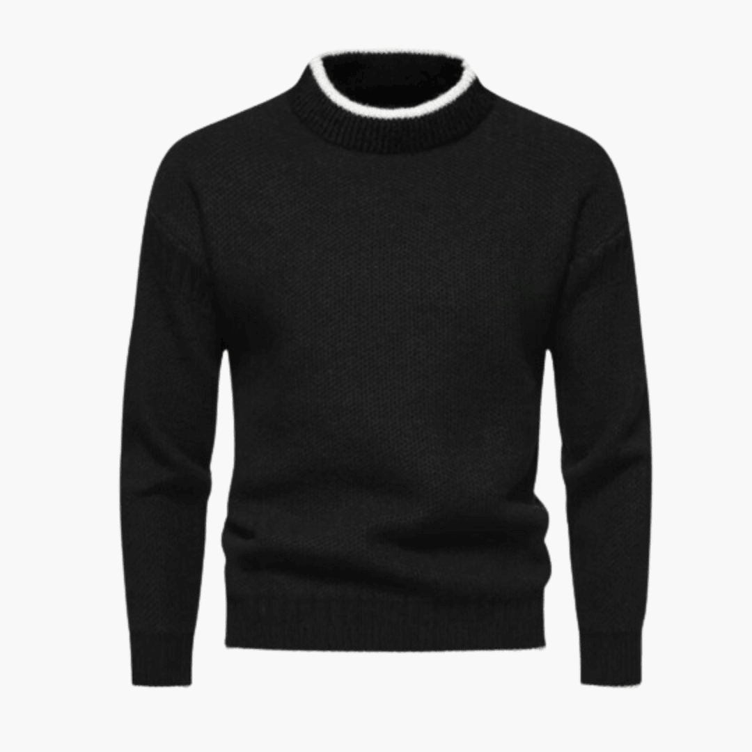 Men's classic knit sweater slim fit winter essential versatile casual office style warm cozy