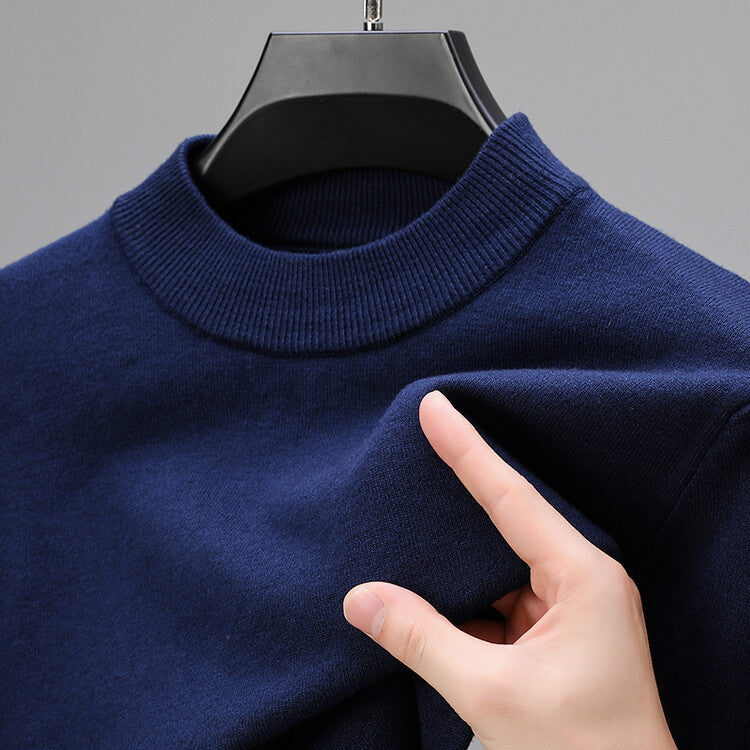 Men's gray hemmed sweatshirt elegant slim fit premium soft fabric everyday luxury comfort undershirt