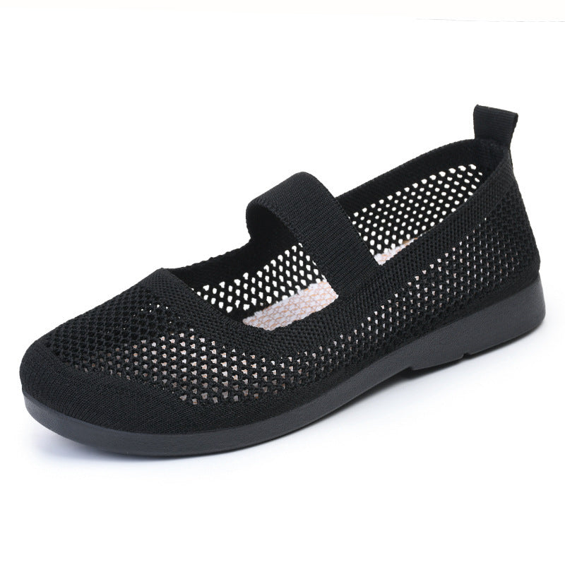 Breathable woven women's slip-on shoes in neutral tone, lightweight vegan design for everyday comfort