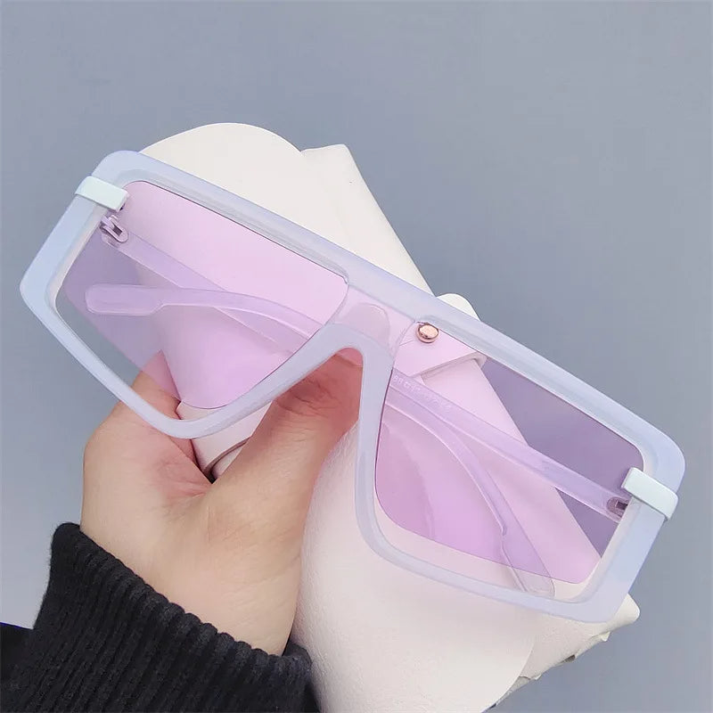 Bold oversized square frame sunglasses unisex UV400 protection sleek modern edgy finish