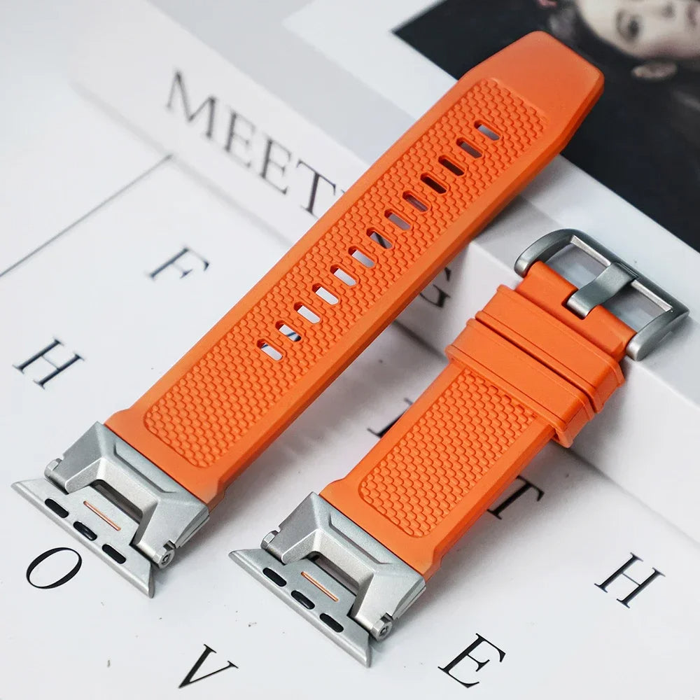 AeroFlex Apple Watch silicone band minimalist design sweat-resistant secure clasp for active lifestyles