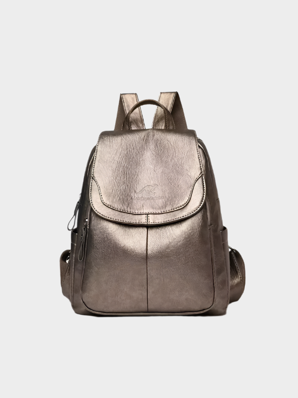Fatiha women's anti-theft backpack elegant black secure closure modern professional everyday carry