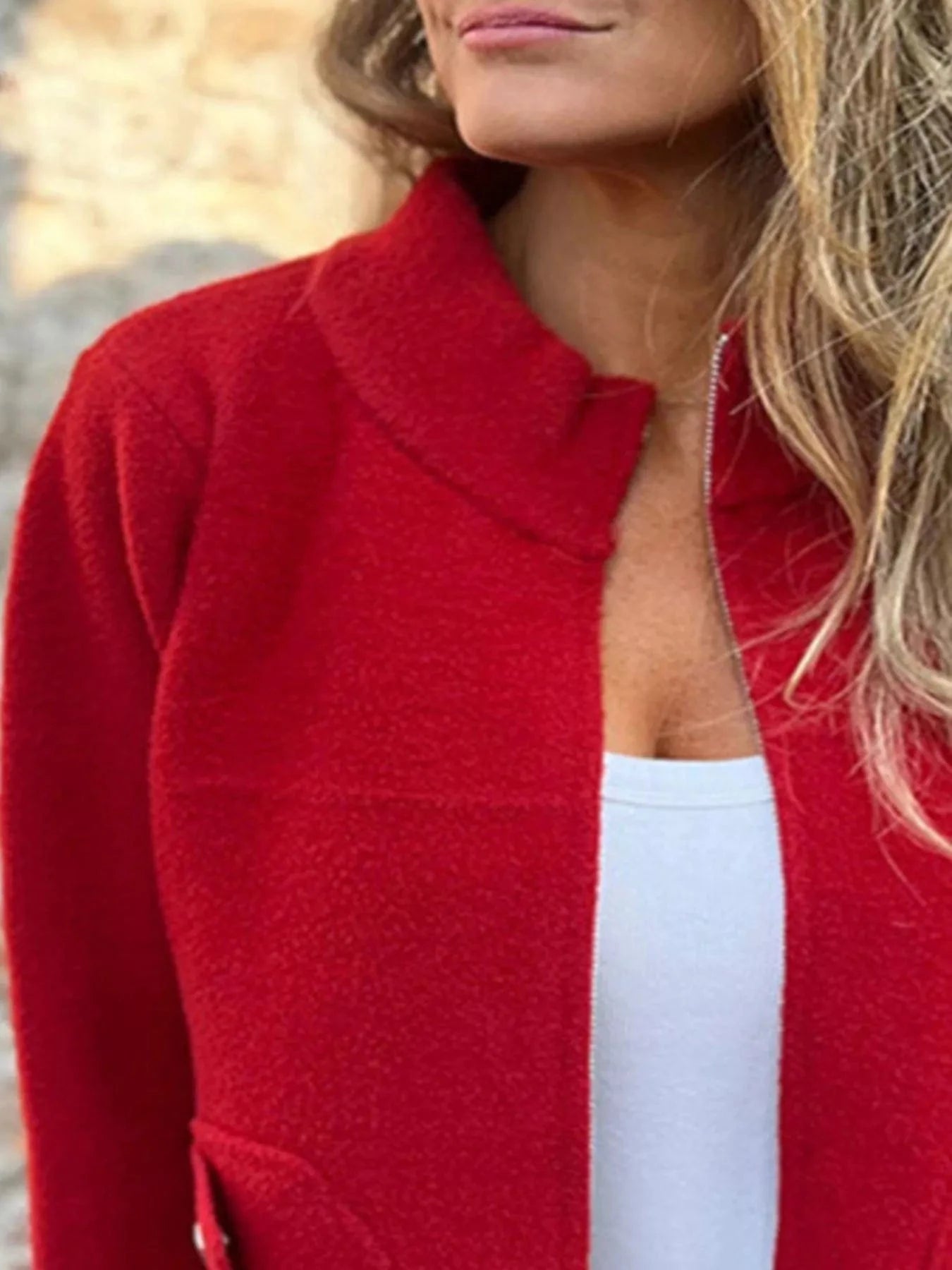 Elegant women's tailored jacket sleek straight cut refined silhouette versatile fall layer