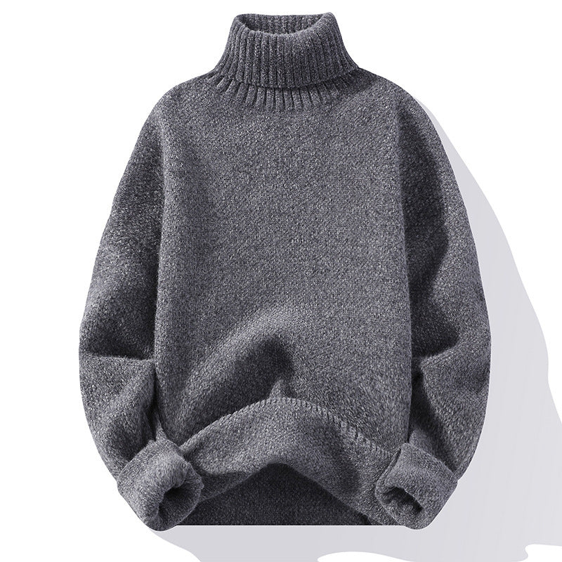 Men's classic turtleneck sweater soft cotton knit breathable warm versatile everyday style