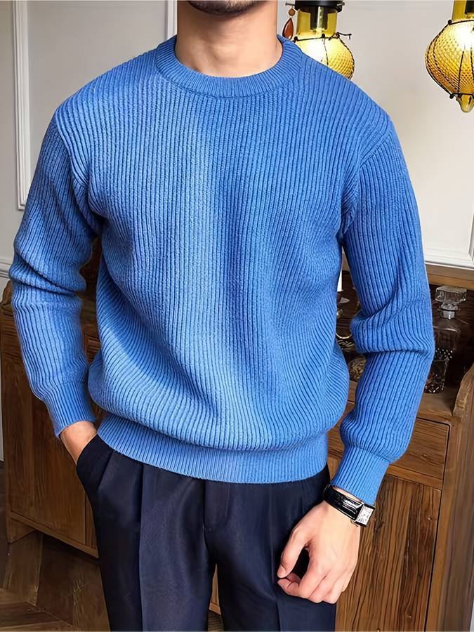 Men's Wesley soft knit pullover sweater warm comfortable versatile V-neck daily wear