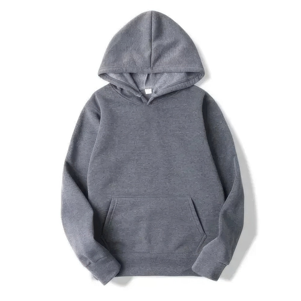 Ezra unisex basic hoodie in versatile fit, soft polyester, casual everyday comfort wear