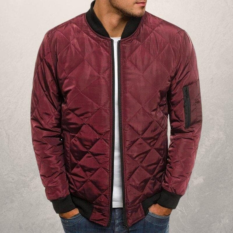 Noah quilted bomber jacket black regular fit with ribbed collar cuffs full zip unisex winter style