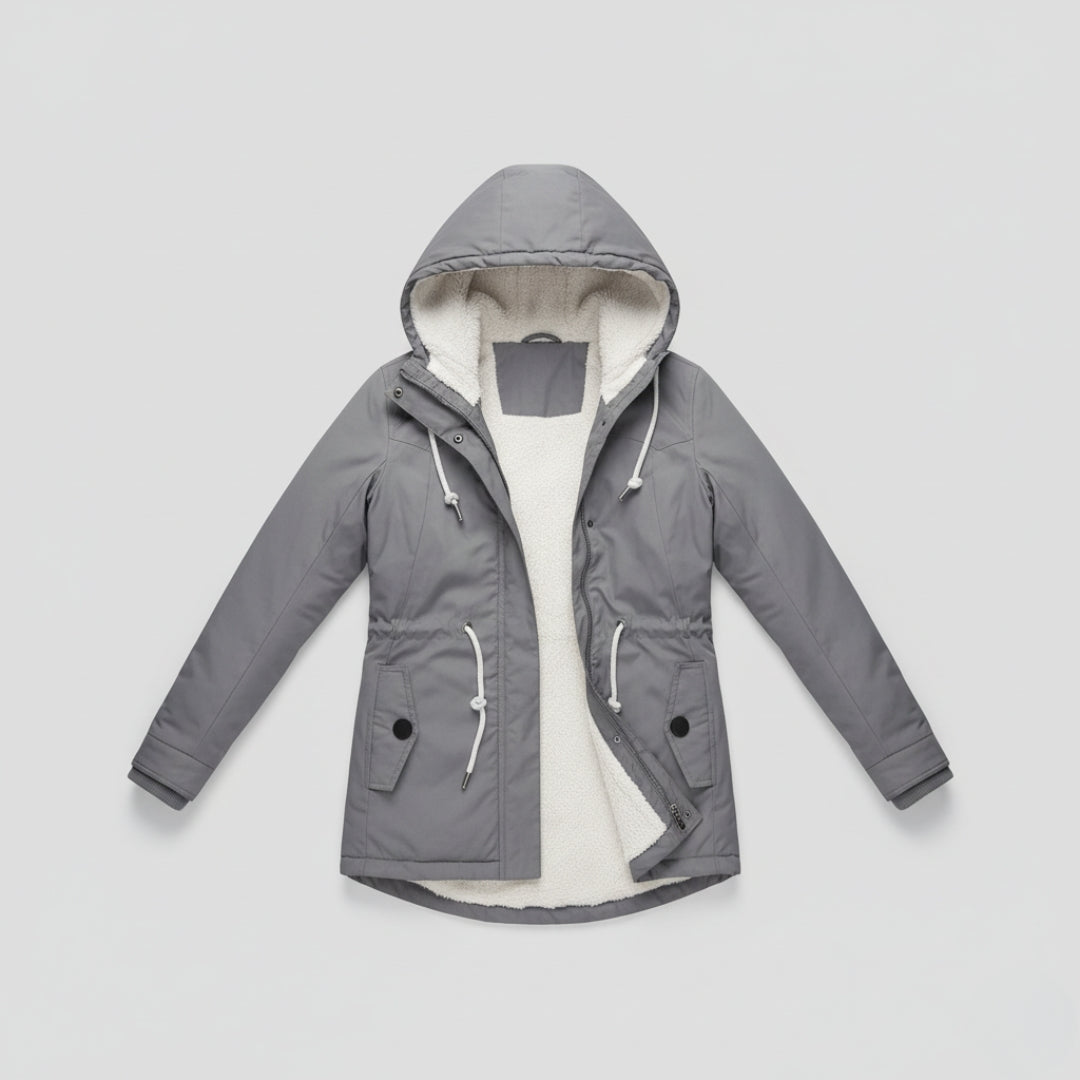Men's hooded winter jacket water-resistant sherpa-lined cold weather coat casual style
