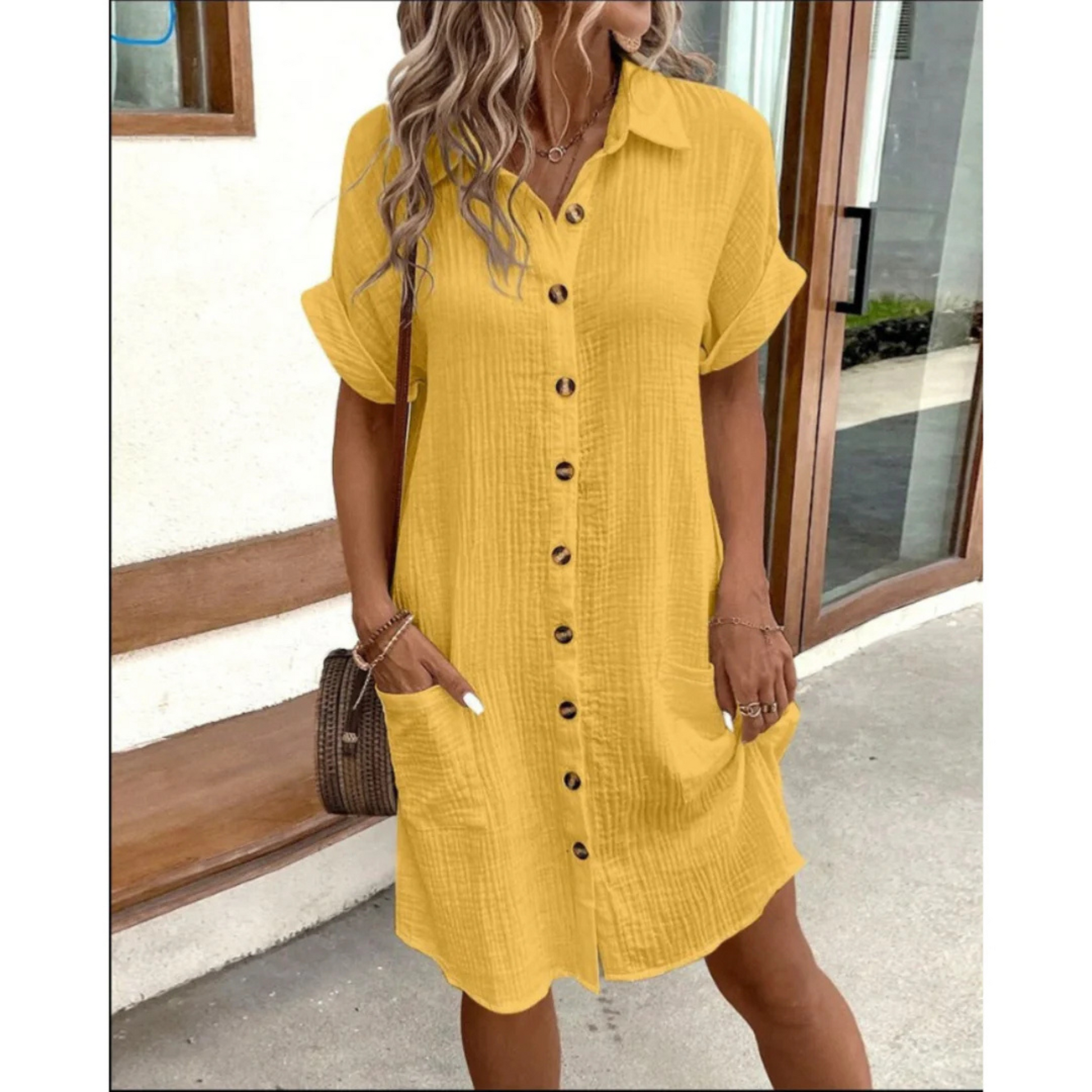 Women chic shirt dress versatile cut office-to-evening style flattering waist polished silhouette