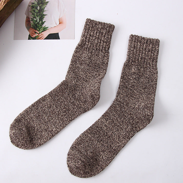 Unisex winter wool blend socks ribbed knit one-size breathable all-day warmth comfort