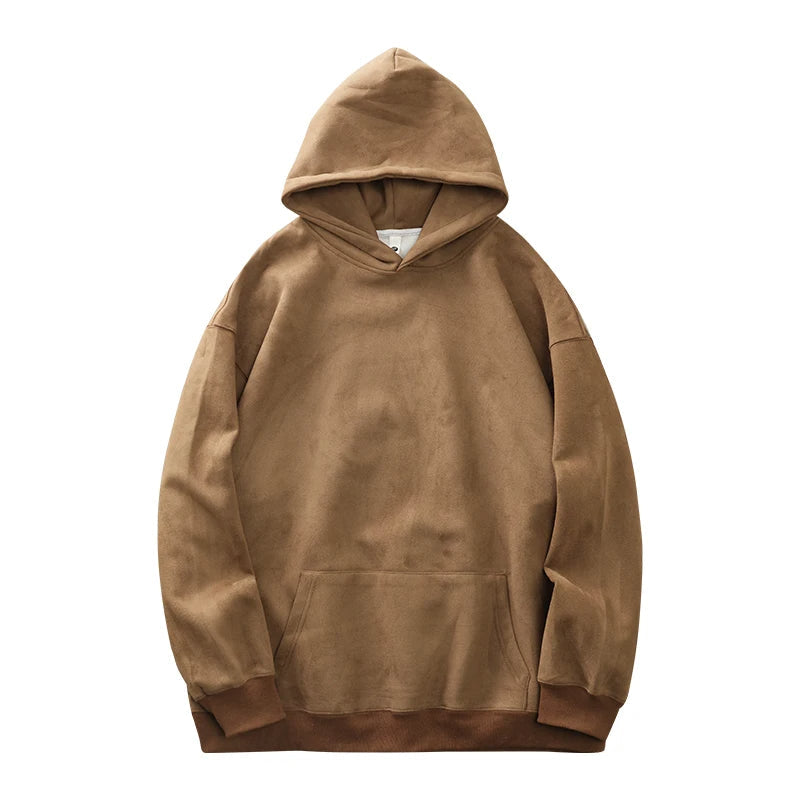Charcoal heavyweight fleece hoodie with smooth anti-pill finish and relaxed everyday fit