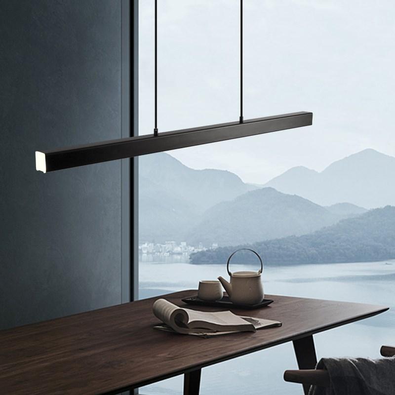 Industrial LED pendant lamp sleek metal frame acrylic diffuser modern interior dining kitchen lighting