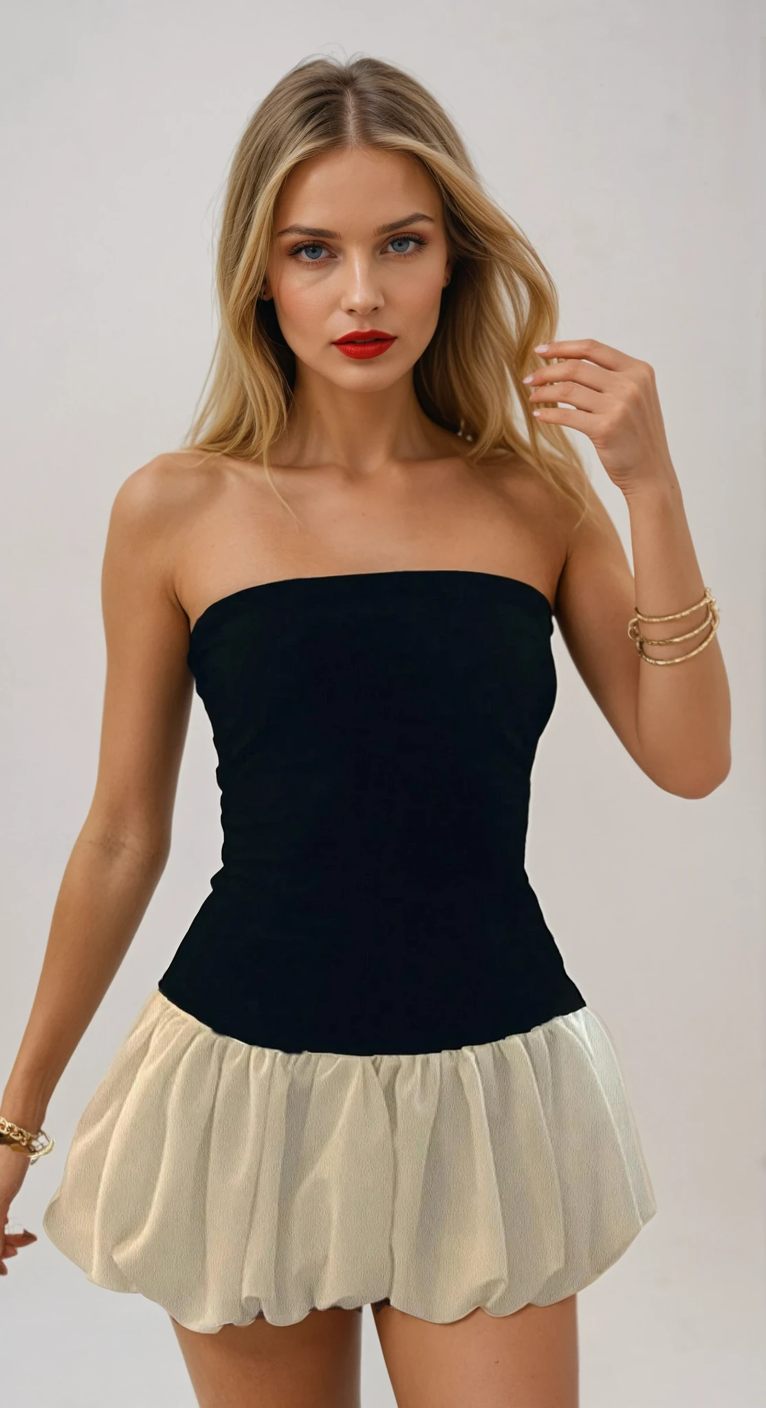 Kendall Drop Waist Bubble Hem Party Dress For Women With Flirty Silhou