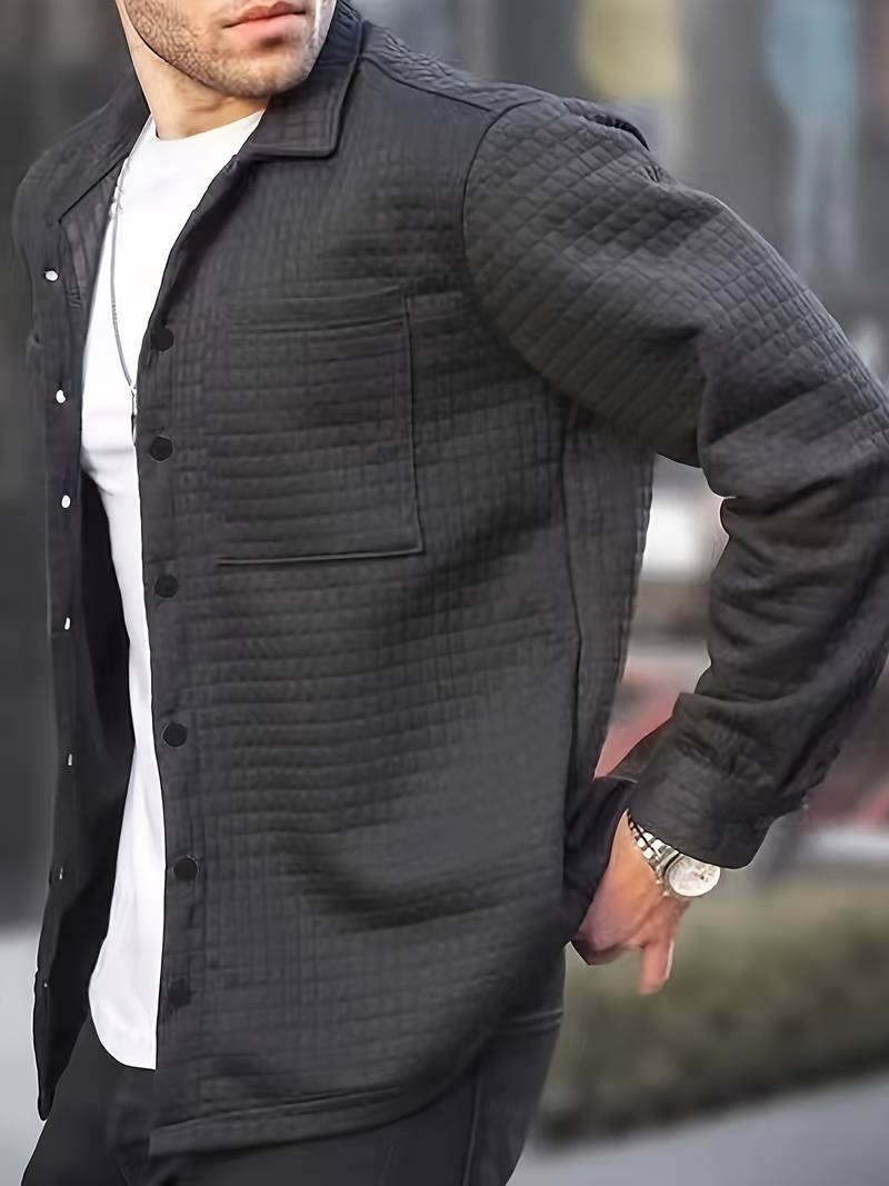 Ryan semi-formal waffle jacket for men slim cut textured fabric professional style versatile polish
