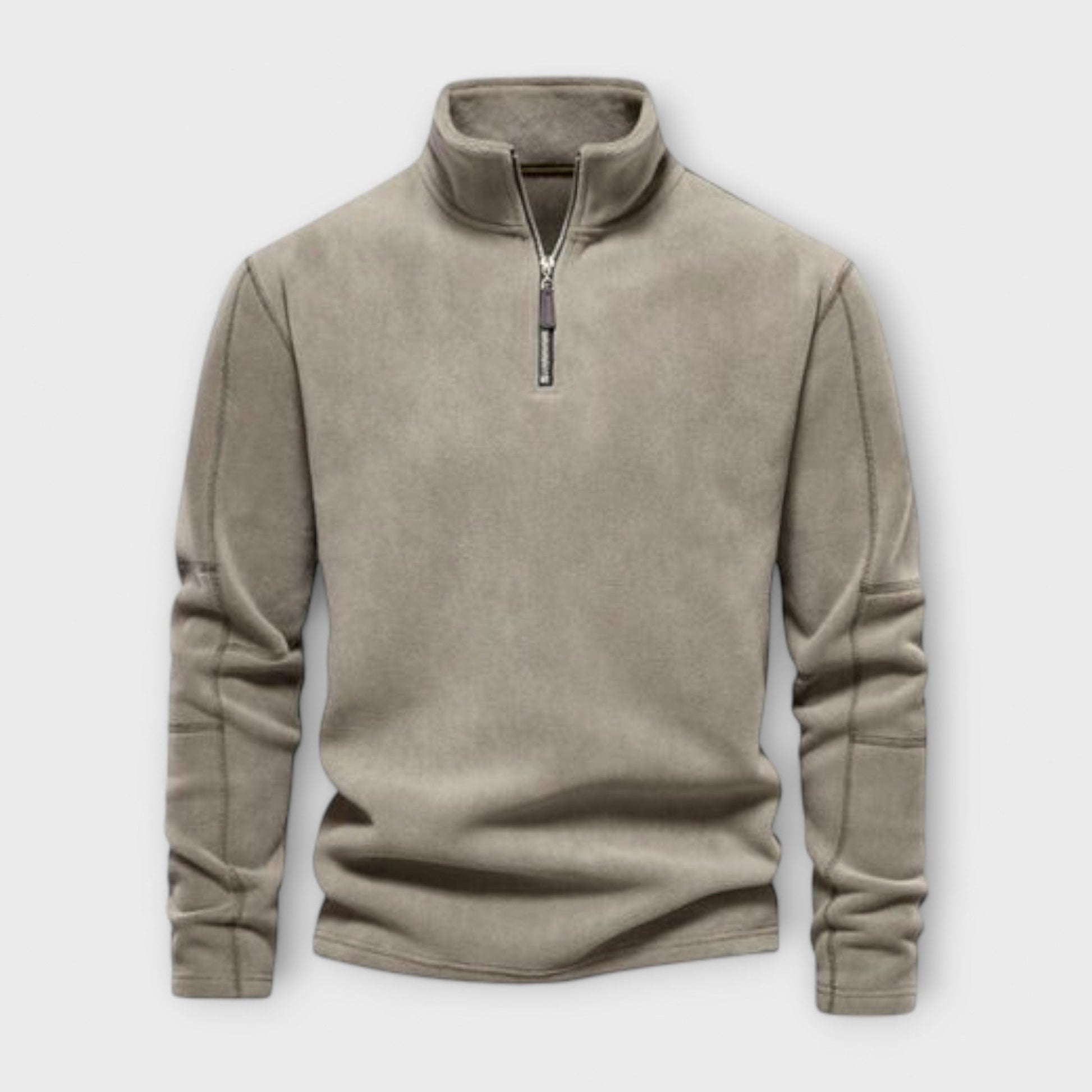 Men's relaxed-fit brushed knit pullover mock neck quarter-zip top casual cozy everyday style