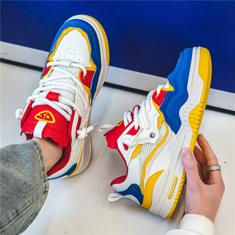 Men's retro casual height-increasing sneakers with non-slip sole in neutral colorway