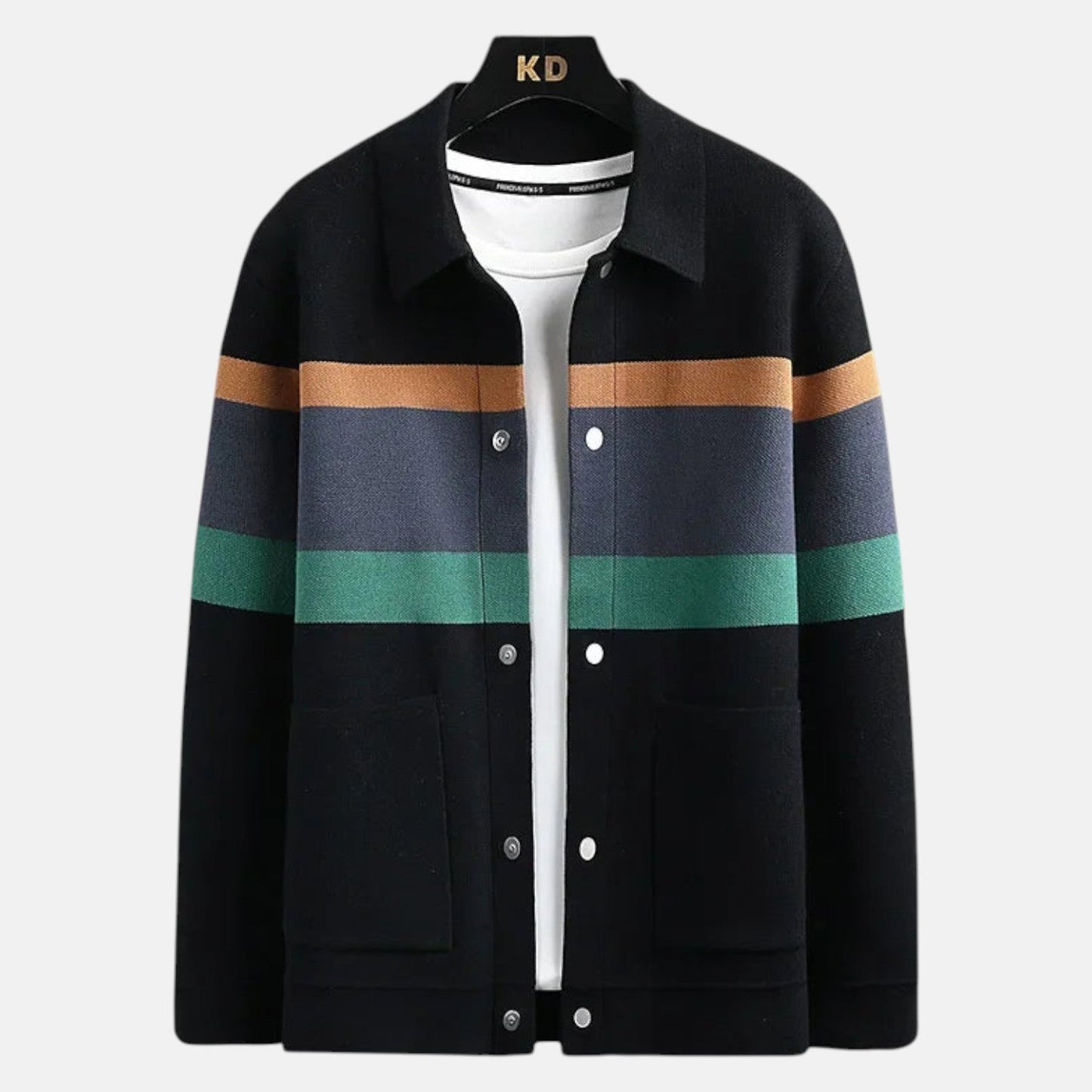 Men's lightweight wool cardigan structured regular fit with clean modern silhouette for winter