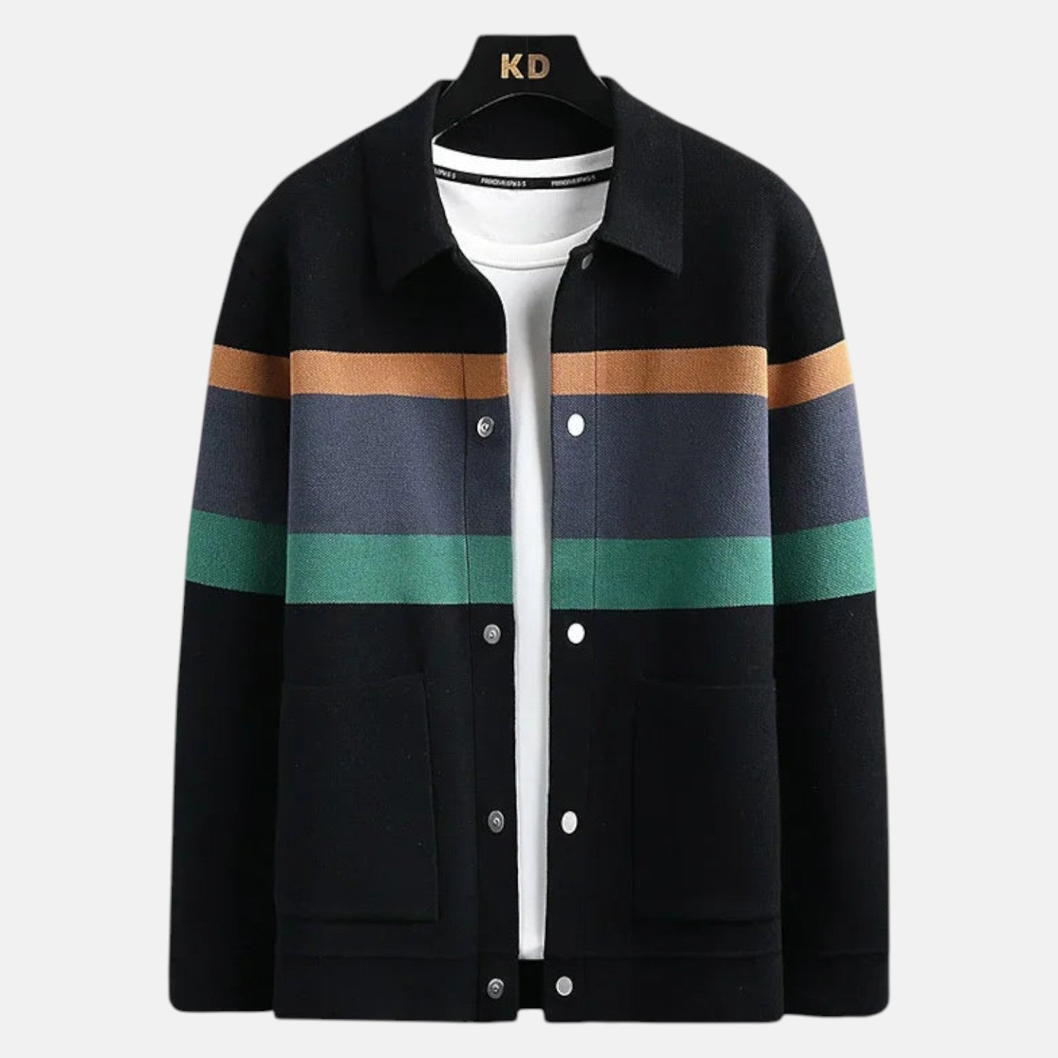 Men's lightweight wool cardigan structured regular fit with clean modern silhouette for winter