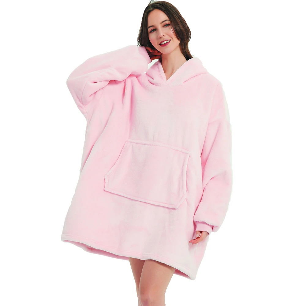Oversized blanket hoodie dark blue burgundy fleece with plush cream Sherpa lining ultra-cozy lounge