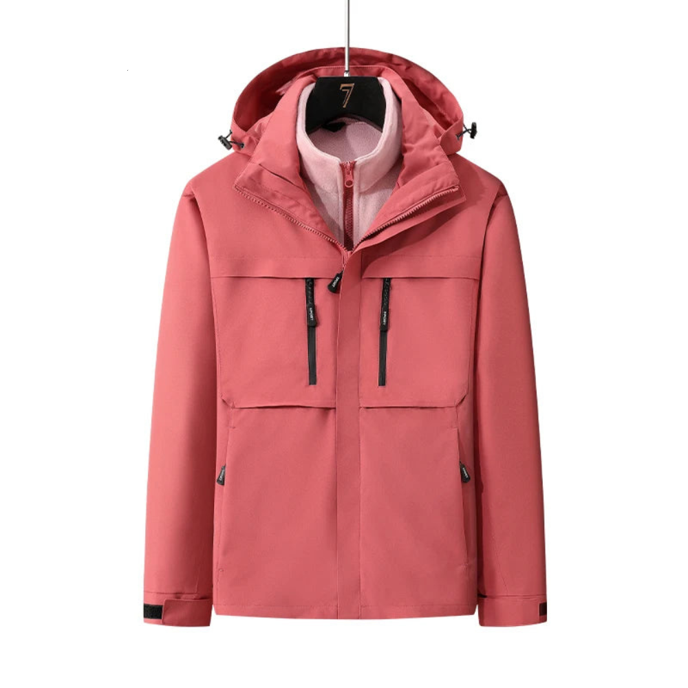 Women's structured fit ski jacket soft color palette zip-up winter outerwear sizes L-4XL
