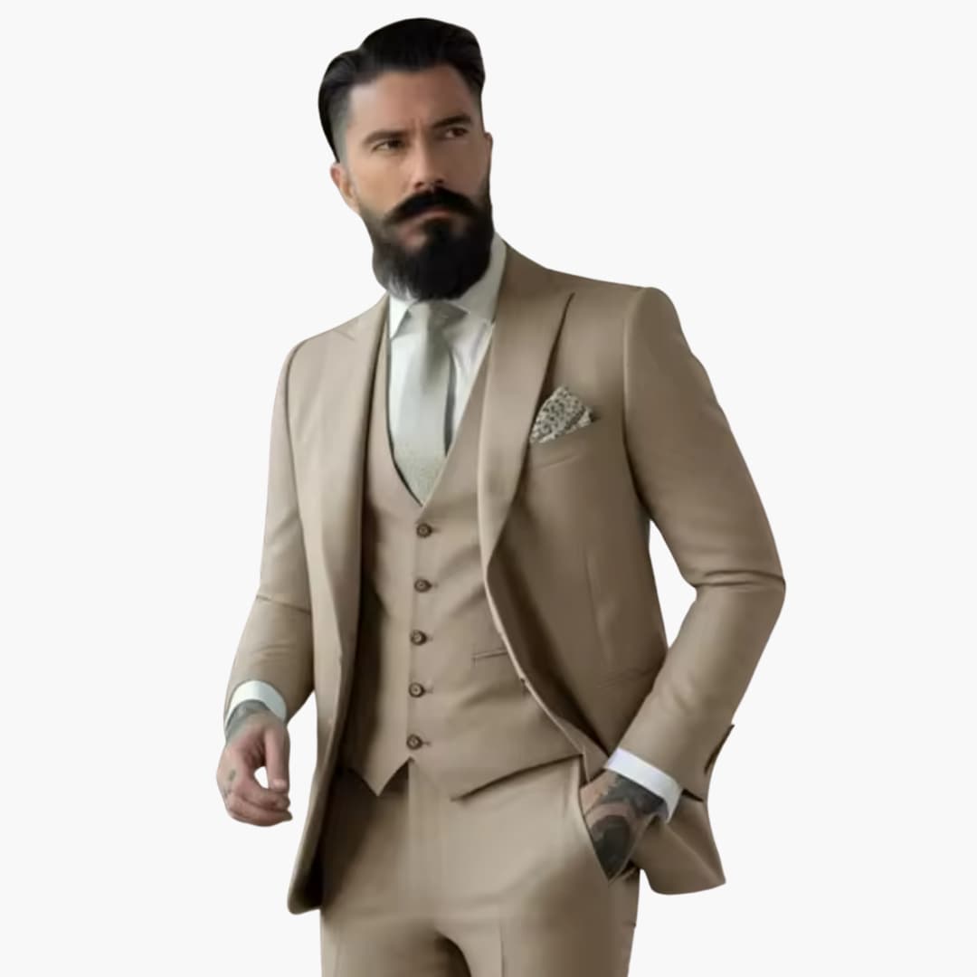 Men's navy double breasted suit premium fit elegant classic design for formal events