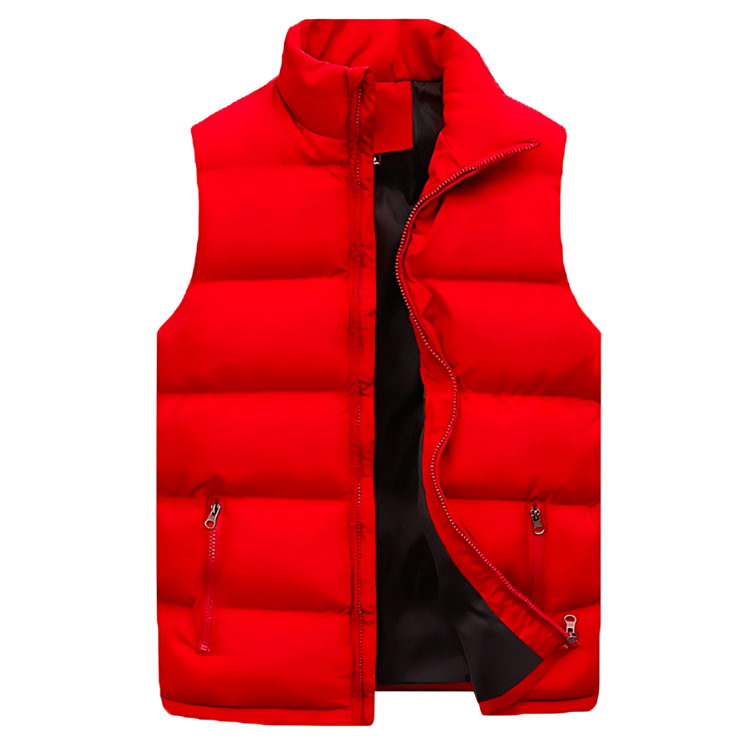 Women's lightweight quilted vest in neutral tone, sleek classic cut with premium quilted finish