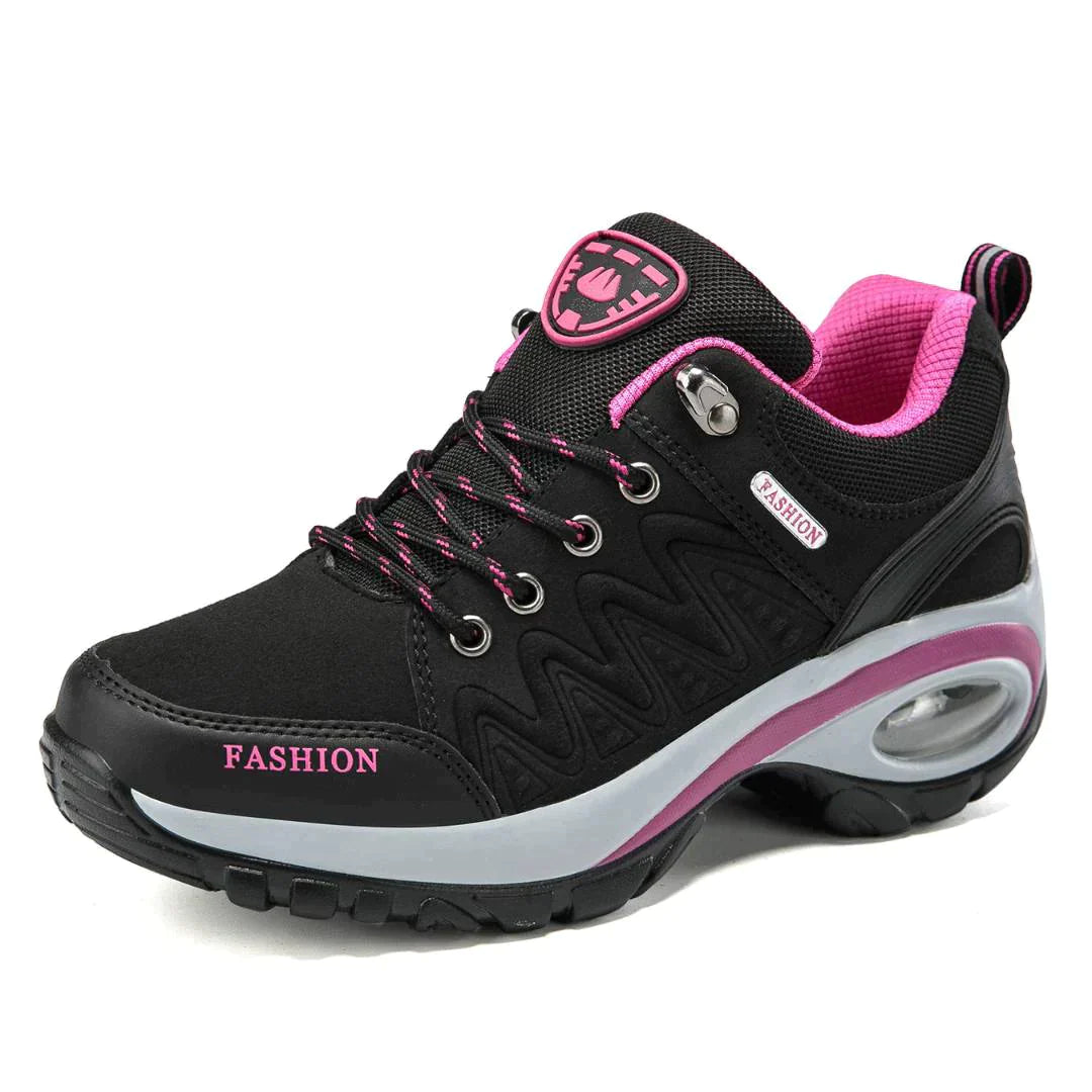 OrthoSteps ergonomic sneakers neutral tones pain-relief design with supportive heel and posture-correcting sole