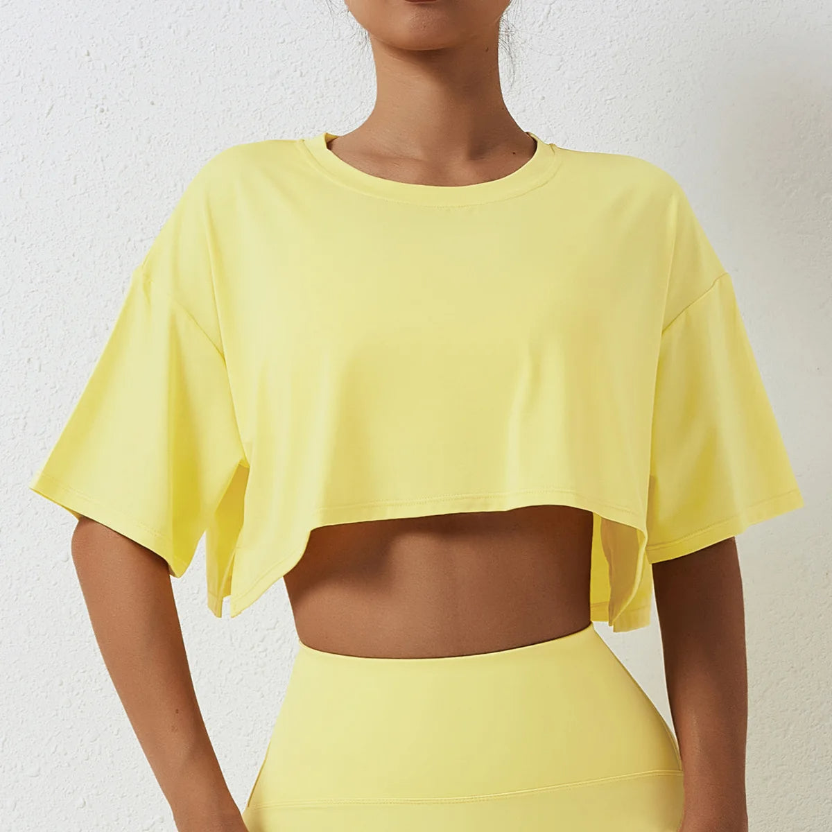 Women's active crop tee relaxed fit ultra-stretch breathable quick-dry anti-pill top