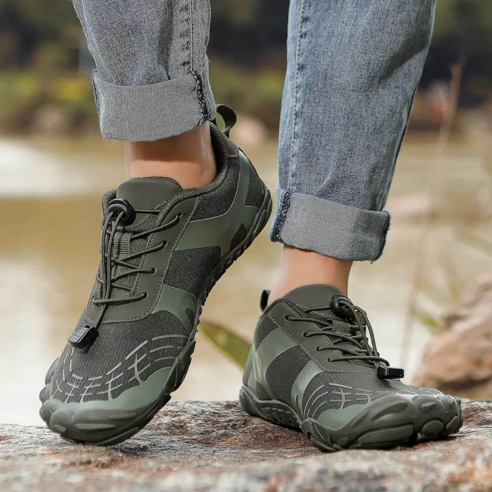 Unisex barefoot-inspired trainers wide toe box zero-drop sole natural movement flexible minimalist design