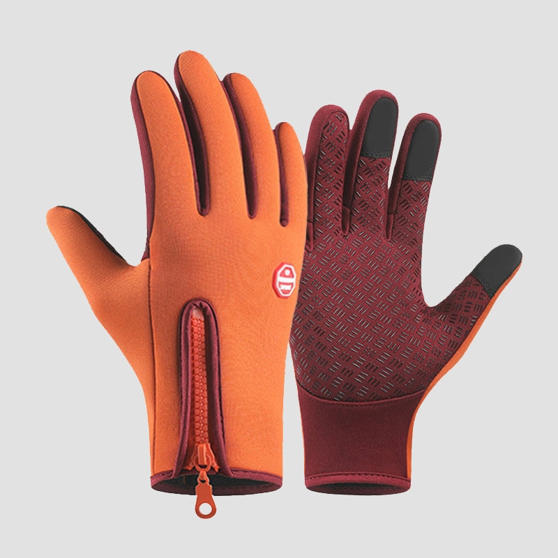 Black waterproof winter driving gloves windproof touchscreen-compatible full dexterity outdoor cold weather