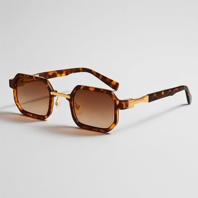 Bold square acetate sunglasses UV400 protection sleek metal frame designer fashion-forward unisex eyewear