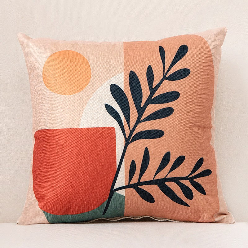 Contemporary Abstract Linen Cushion Cover