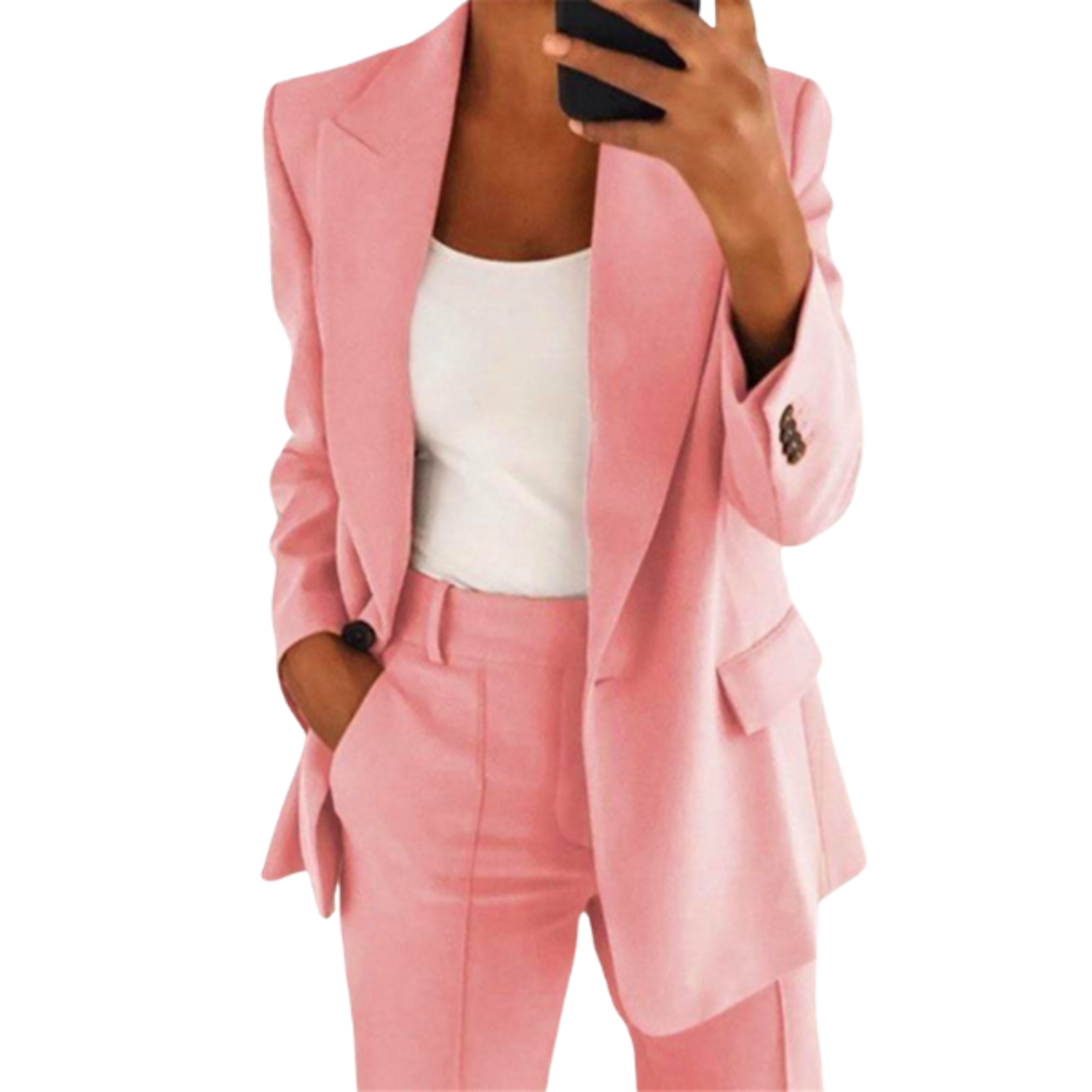 Women's elegant blazer set jacket and pants workwear two-piece suit durable warm fabric professional style